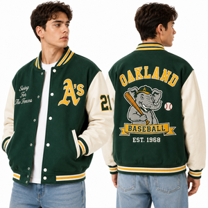 Blouson universitaire rétro streetwear à thème nautique avec écusson Aigle, manches contrastantes, col et poignets côtelés – Qualité supérieure pour un style décontracté quotidien - Product Image 6