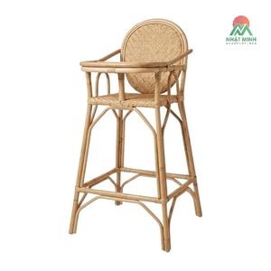 Silla Alta para Bebé Nhat Minh de Ratán, Respaldo Redondo, Estilo Tropical, Ecológica, para Uso en Interiores - Product Image 1