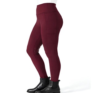 Leggings de equitación de cintura alta con silicona en todo el asiento para mujer, con logo personalizado, compresión, transpirables y que absorben la humedad, para hombre - Product Image 3