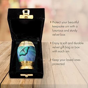 Luxury Inspired Brass <b>Keepsake</b> Cremation <b>Memorial</b> Urn Ash Holder Featuring Durable Decorative Exterior Texture Style - Product Image 5