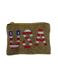 Sac à fermeture éclair miniature XO XO avec lèvres brodées en blanc et rouge avec des perles fantaisie, aspect artisanal haut de gamme en provenance d'Inde - Product Image 4