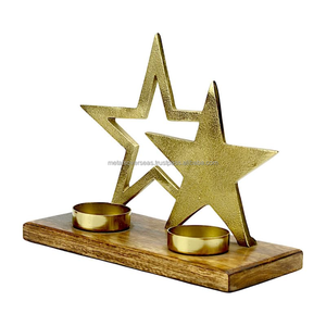 Décoration de table en métal vintage faite à la main, sculpture d'étoile à finition antique pour le bureau à domicile - Product Image 4