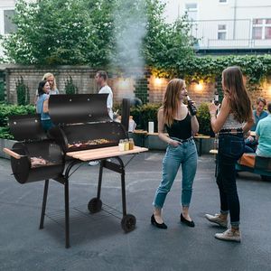 Grande capacità 44*25*44 pollici doppio forno griglia a carbone all'aperto campeggio Picnic nero acciaio inox BBQ camino verniciato - Product Image 2