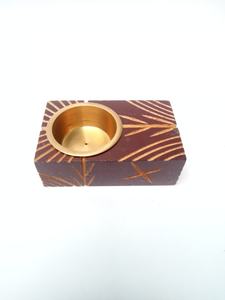 Decorative Religious Wooden Bakhoor Burner Golden Antique Finish Arabic Incense Burner Hand-made Natural <b>decor</b> incense - Product Image 4