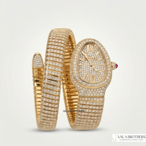 Reloj VALA'S BVLGARII de Oro Amarillo con Brazalete Ovalado de Diamantes para Mujer, Lujoso, Analógico, de Cuarzo, 30 mm, con Números Romanos y Cristal de Zafiro - Product Image 1