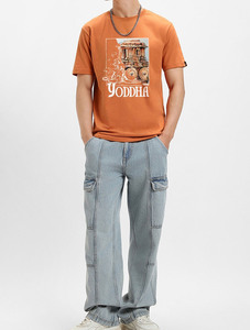 T-shirt en coton pour homme imprimé DTF personnalisé, qualité supérieure, col rond, décontracté, tissu respirant et doux, fabricant OEM et ODM - Product Image 1