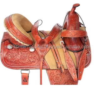 Sillín de caballo sin árboles occidental de alta calidad | Sillines occidentales al por mayor ecuestres de caballo de cuero genuino - Product Image 2
