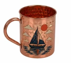 Copper Premium quality Tumblers Decorative Metal Mugs for Outdoor Camping Serving <b>Beer</b> Ayurveda Drinks Beverages Use - Product Image 4