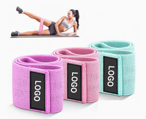 Bandas de Resistencia de Tela con Logotipo Personalizado OEM, Bandas de Ejercicio de Poliéster y Algodón para Entrenamiento Físico en el Gimnasio - Product Image 6