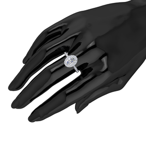 Anillo de Compromiso y Boda para Mujer, con Diamante Cultivado en Laboratorio, Corte Ovalado, 1.3 Quilates, Certificado IGI, Claridad VS, Chapado en Rodio, Plata 925S - Product Image 4