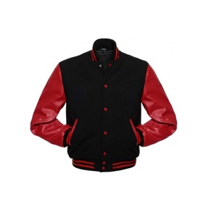 เสื้อแจ็คเก็ตวาร์ซิตี้คุณภาพสูงพร้อมแขนเสื้อหนังแท้ - Product Image 3