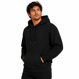 Sweat-shirt polaire premium uni à col ras du cou, coupe ajustée, manches classiques, poche kangourou, vierge, pour tenue d'équipe, sportswear décontracté et streetwear - Product Image 1