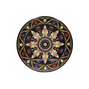 Mesa de comedor con diseño de incrustaciones de mármol negro, muy solicitada y atractiva, para decoración del hogar, hoteles y restaurantes. - Product Image 4