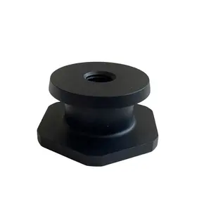 ODM CNC Piezas de automóviles mecanizadas Tuerca hexagonal de rosca interna de aluminio anodizado negro