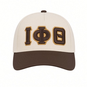 Casquette Snapback Unisexe Iota Phi Theta Broderie Lettres Grecques Marron Style Décontracté Universitaire Réglable - Product Image 3