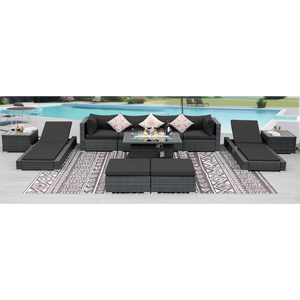 Ensemble de chaises longues modernes en rotin PE avec dossier réglable, mobilier de patio extérieur au design contemporain, fauteuil inclinable manuel durable - Product Image 5