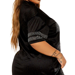 Camiseta Deportiva Negra de Moda Y2K para Mujer, con Pedrería, Estilo Fútbol Americano, Transpirable, de Secado Rápido, Suministro al por Mayor OEM - Product Image 5