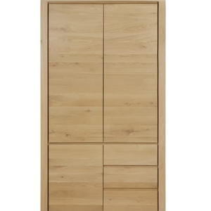 Moderno Armario de Madera Khulan Estilo Escandinavo con Acabado Natural, Mueble de Almacenamiento de Madera Sólida para Sala de Estar y Dormitorio - Product Image 6