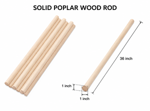 เดือยไม้ป๊อปอร์ทรงกลมขนาด1x36สำหรับงานฝีมือ DIY และเฟอร์นิเจอร์ในบ้าน - Product Image 2