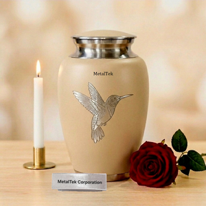 Premium Sky Blue Aluminum Cremation Urns Custom Hand Engraved Flying Doves Funeral <b>Jar</b> Durable Memorial Keepsake Human Ashes Urn - Product Image 2