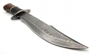 Handcrafted Raindrop Damascus Steel Kitchen <b>Carving</b> <b>Knife</b> Solid Brass Walnut Wood Handle Meat Slicer - Product Image 3