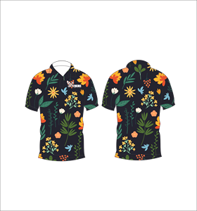 เสื้อโปโลชายลายดอกไม้เขตร้อน พิมพ์ลายทั้งตัว แขนสั้น สไตล์ลำลอง สำหรับเล่นกอล์ฟ - Product Image 1