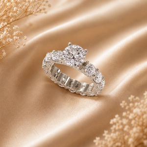Bague en diamant de laboratoire taille ronde 6.25 US, en argent 925, or 9kt, 14kt, 18kt pour bijoux féminins - Product Image 1