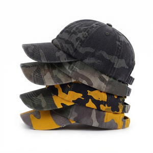 Custom Logo Camouflage Printed Baseball Cap Cotton Washed Dad Hat Adjustable Sports Cap Bulk Wholesale Fully Customizable - Product Image 4