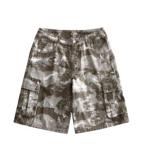 Custom Mens Camo Cargo Denim Shorts Rhinestone Studded Crystal Army Green <b>Camouflage</b> Baggy Y2K Streetwear Loose Fit Jorts Shorts - Product Image 5