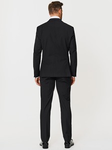 Costume de smoking croisé pour homme en laine noire, style britannique, col cranté, tenue de cérémonie - Product Image 2