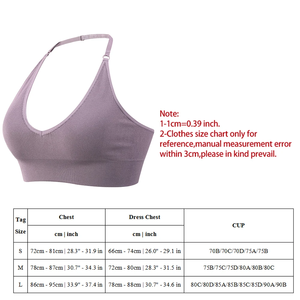 Soutien-gorge de sport à col en V pour femme, sans coutures, dos ouvert, soutien moyen, haut court de yoga, rembourré, pour la gym - Product Image 6