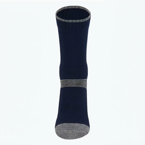 <b>Men's</b> Navy Blue Crew <b>Socks</b> Solid Color Knitted Cotton Spandex Breathable Daily Wear Autumn Season Regular Style - Product Image 3