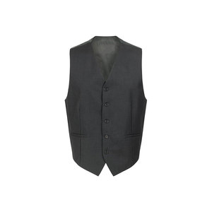 Chaleco Formal Negro para Hombre, Cuello en V, Cierre de un Botón, Color Sólido, Poliéster, para Trajes, Otoño - Product Image 1