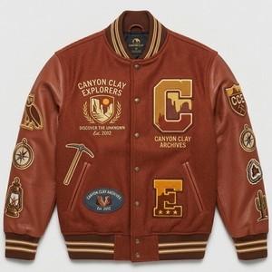 Chaqueta Varsity Extra Grande Personalizada para Hombre y Mujer, Impermeable, Resistente al Viento, 100% Algodón, Moda de Invierno, Casual - Product Image 3