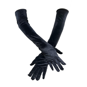 Gants longs unisexes en velours 100% pour mariée noire, opéra, gala, séchage rapide - Product Image 6