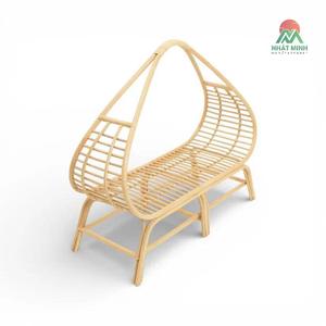 Chaise en rotin pour enfants NhAT Minh, dossier semi-circulaire, design tropical, écologique, utilisation en extérieur - Product Image 2