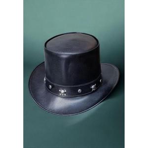 Sombrero Vaquero de Cuero Genuino Estilo Europeo - Ecológico, Casual, Unisex, para Todas las Estaciones, Diseño Ecuestre de Lujo Personalizado OEM - Product Image 3