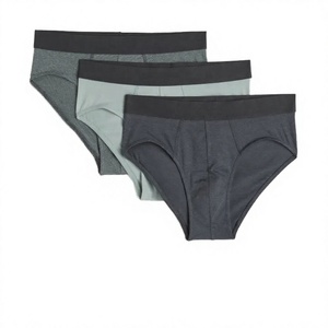 Calzoncillos bóxer de algodón tejido de tiro medio para hombre, paquete de 3, color liso, ropa interior transpirable para adultos - Product Image 4