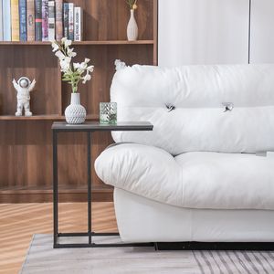 Tavolino Laterale Rettangolare FCH in MDF Monostrato e Ferro 48*28*58cm Tipo C Grigio Triamina Nero Spray per Arredamento Soggiorno - Product Image 1