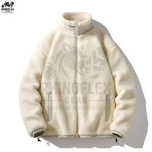Vestes d'hiver pour hommes en sherpa, doublées de polaire, chaudes, épaisses, décontractées, avec col en fourrure, grandes tailles. - Product Image 3