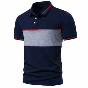 เสื้อโปโลผู้ชายสีพื้นพร้อมโลโก้แบบกำหนดเอง สำหรับใส่เล่นกอล์ฟในฤดูร้อน ระบายอากาศได้ดี ทรงปกติ - Product Image 1