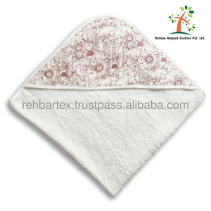 Serviette de bain à capuche unisexe 100% coton pour enfants, douce, extra-absorbante, serviette de bain pour bébé, capuche imprimée, multicolore, hypoallergénique - Product Image 2