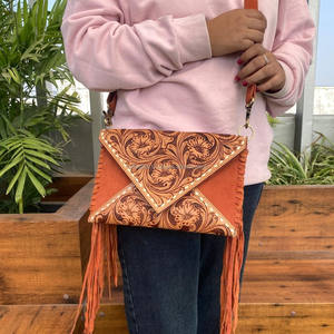 Bolso cruzado de cuero de gamuza con herramientas manuales personalizadas de lujo, nueva tendencia, bolsos de cuero genuino de piel de vaca de alta calidad para mujer - Product Image 2