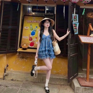 เดรสยาวผ้าชีฟองแต่งระบาย ทรงเอไลน์ ผ้าฝ้าย 100% สำหรับผู้หญิง สไตล์โบฮีเมียน เหมาะสำหรับวันพักผ่อนริมชายหาด - Product Image 4