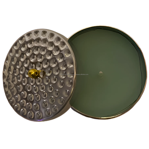 Hot Sale round Shape Decorative Wax Jar Hammered <b>Silver</b> Metal Finishing for Home Wedding Decor Luxury Style Made with Soy Wax - Product Image 1