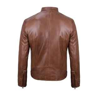 Último Diseño, Chaquetas de Cuero para Hombre, Simples, de Cuero Vacuno Marrón, Chaquetas de Cuero para Hombre de Invierno, MOQ Bajo, Precio Muy Económico 2026 - Product Image 3