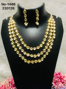 Premium Quality <b>Gold</b> Plated Trendy Traditional Wear <b>Necklace</b> <b>Set</b> with <b>Earrings</b> Tikka Wedding Gift Collection Women - Product Image 4