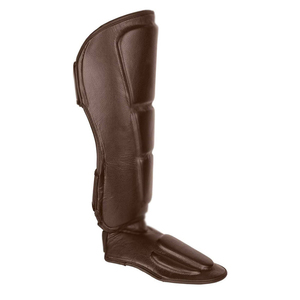 Protège-tibias marron légers pour adultes – Protection de base pour l'entraînement - Product Image 4