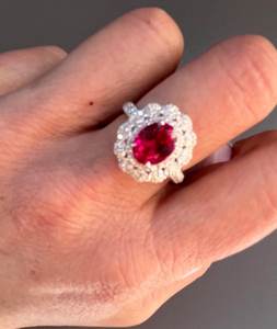 แหวนประดับพลอยมอยส์ซาไนต์ทรงกลุ่ม ดีไซน์หรูหรา ทำจากเงินแท้ 925 ชุบทอง 14K สำหรับผู้หญิง - Product Image 4