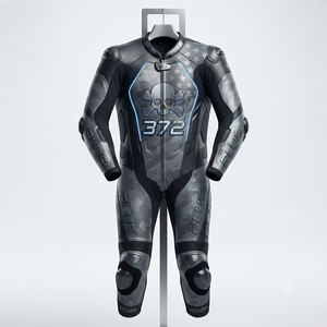 Traje de Carreras Personalizado para Hombre en Cuero Vacuno/Canguro, Mono de Una Pieza con Armadura de Nivel 2 CE, Hecho a Medida, Protección OEM - Product Image 1